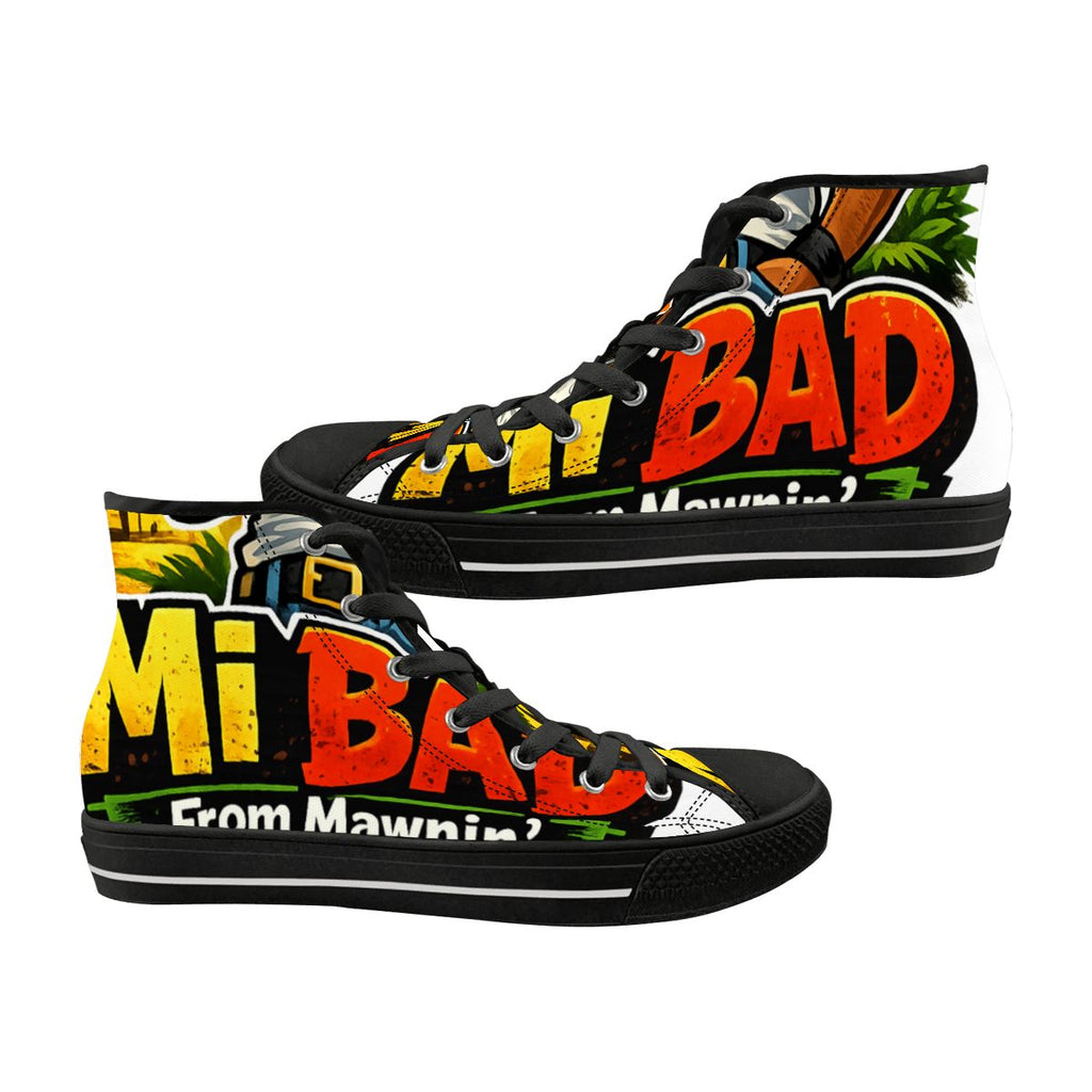Men's "Mi Bad From Mawnin'" High-Top Canvas Sneakers