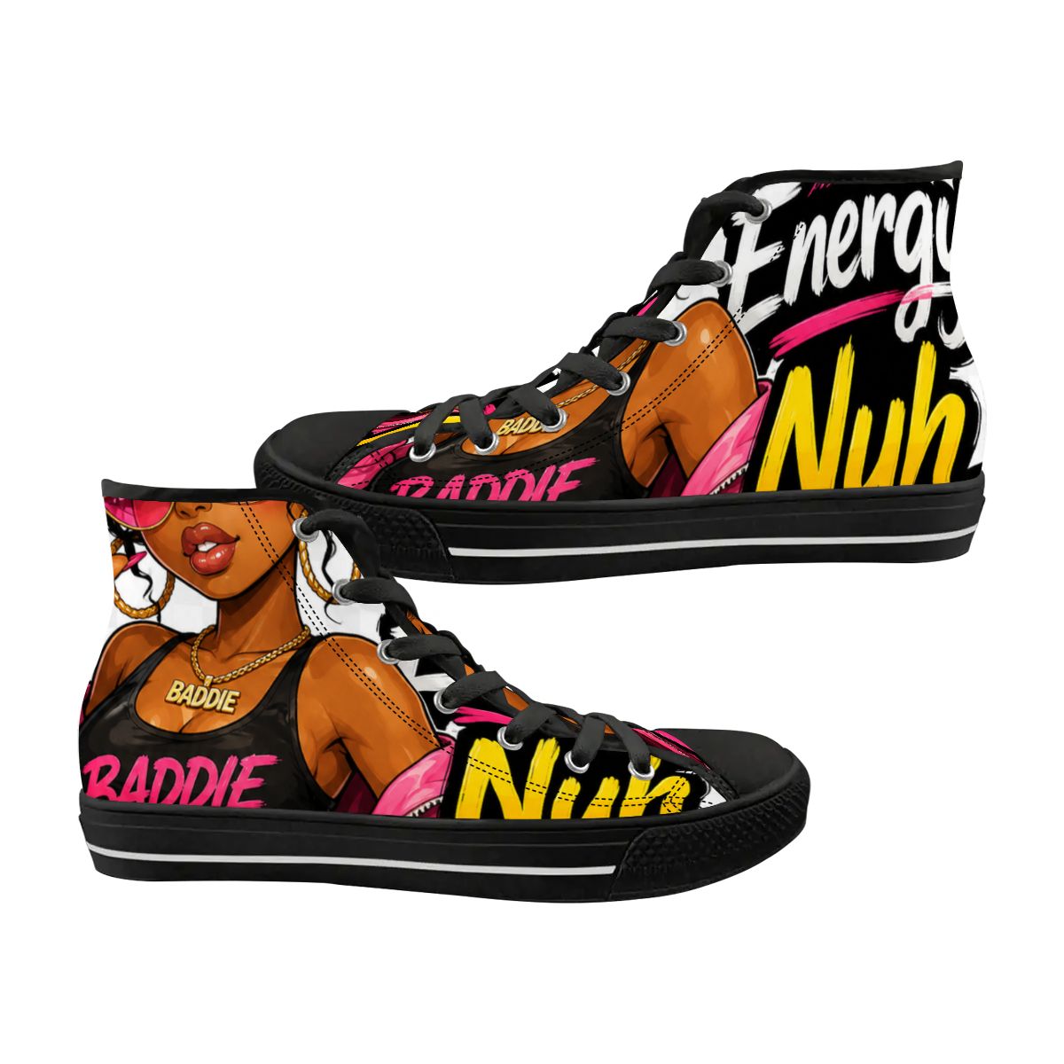 Big Energy Nuh Apology High-Top Canvas Sneakers