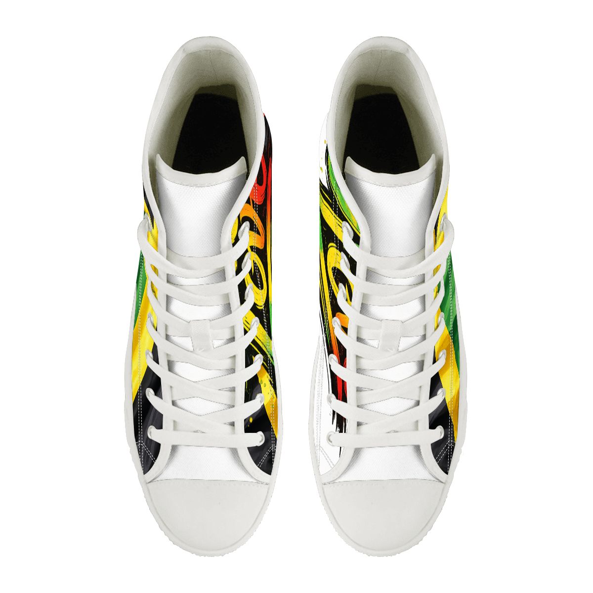 Jamaican Flag High-Top Canvas Sneakers – men