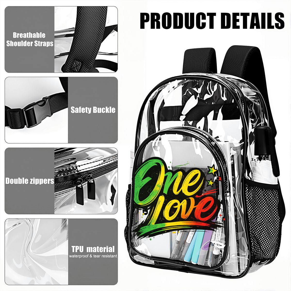One Love Clear Backpack