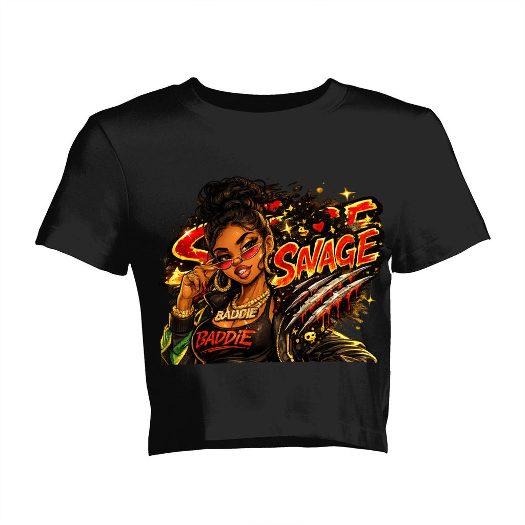 Savage Baddie Graphic Crop T-Shirt