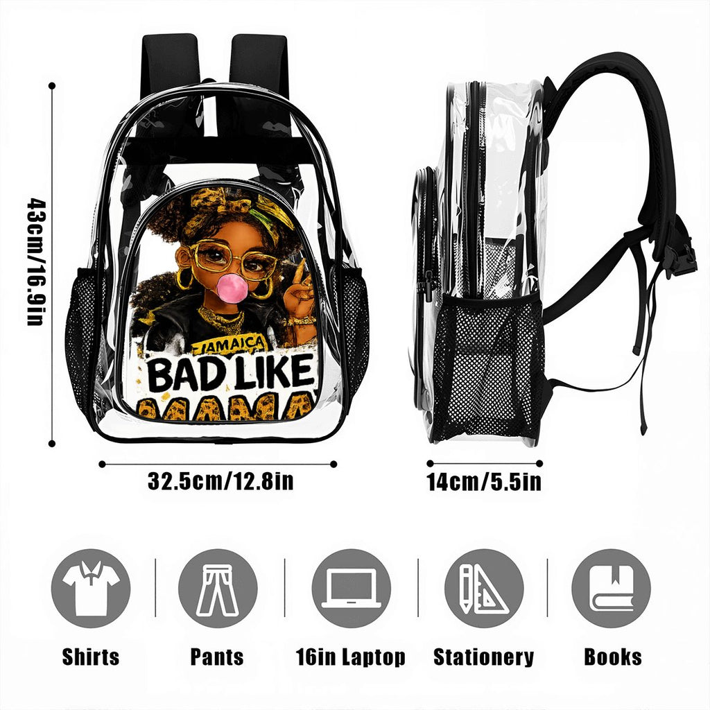 Bad Like Mama Clear Backpack