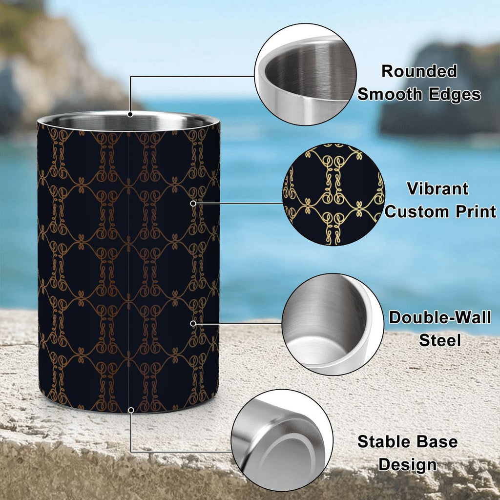 Luxury Black & Gold Pattern Wine Chiller