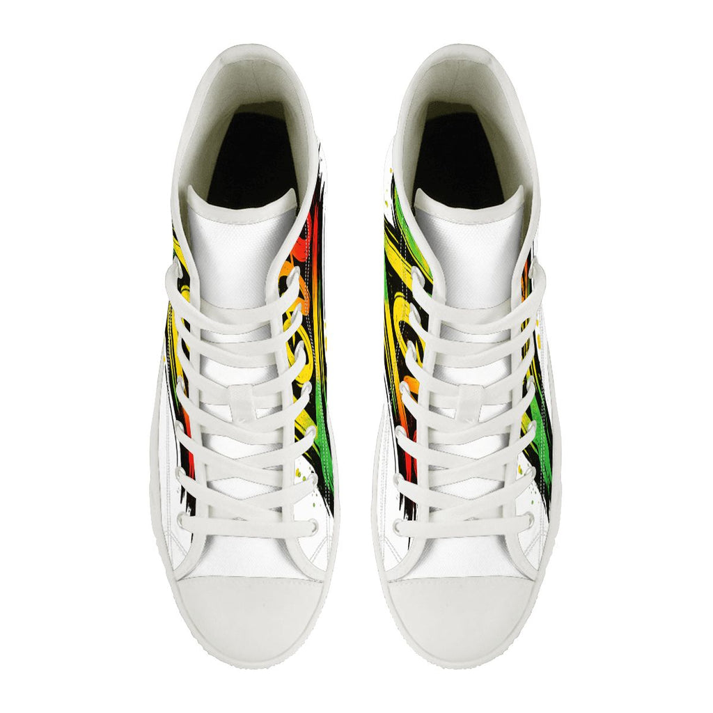 Jamaican Vibes High-Top Canvas Sneakers – Unisex