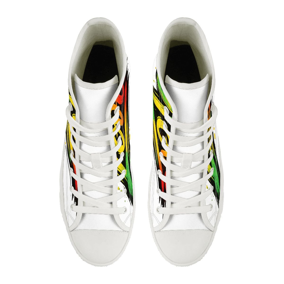 Jamaican Vibes High-Top Canvas Sneakers – Unisex
