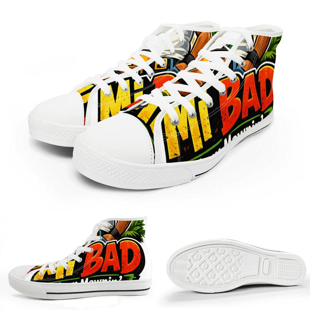 Men's "Mi Bad From Mawnin'" High-Top Canvas Sneakers